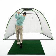 Golfer hitting into the 10' x 7' Rounded Golf Net