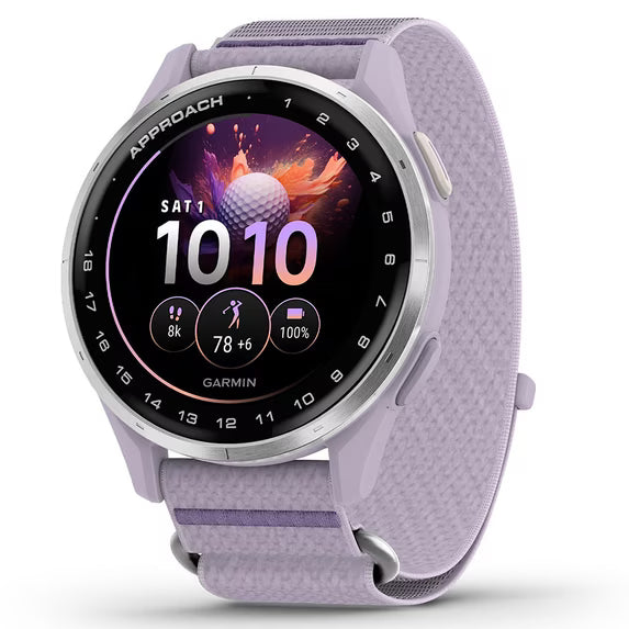 Garmin Approach J1 Junior GPS Golf Watch - Silver Bezel, Lilac Band
