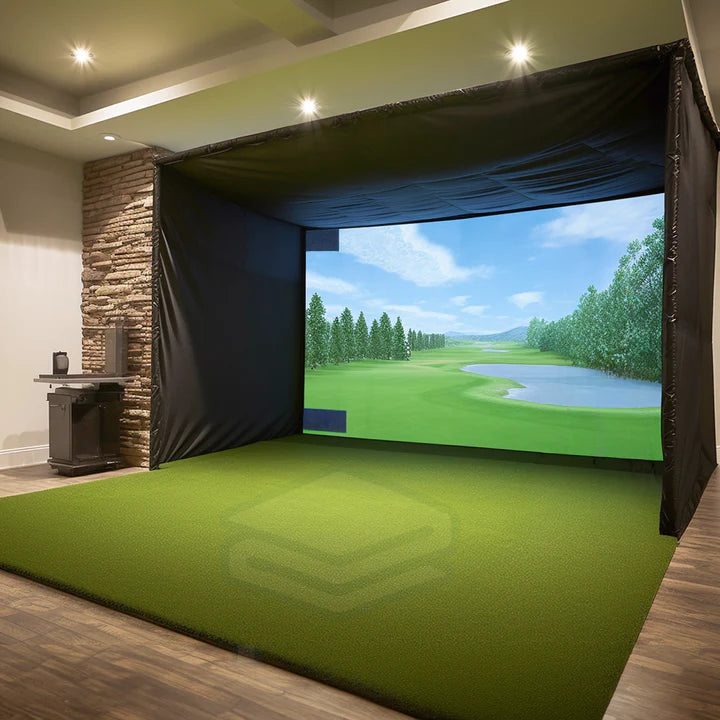 Tarps 8' x 10' Golf Simulation Enclosure Kit with Screen & Side Panels