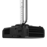 BenQ AK900ST golf simulator projector, rear angle view with cables connected