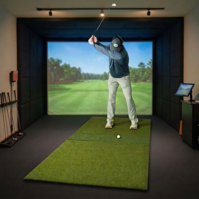 SIGPRO Super Softy 4' x 9' Golf Mat with golfer